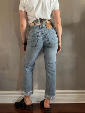 Vintage Levi's 501s Light Blue- Size 28 custom crop
